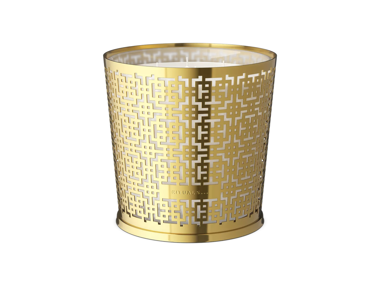 Mystic Cedar Scented Candle & Metal Window Gold sleeve 1600g