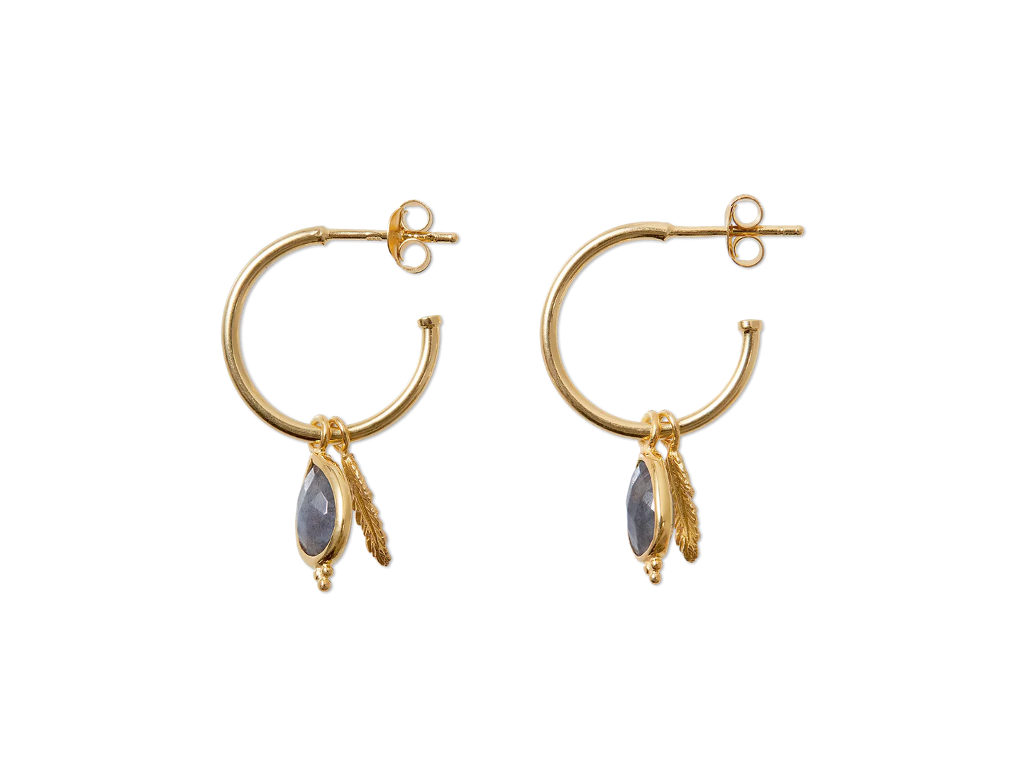 House of Rituals Gilded Gemstone Pendant Hoops