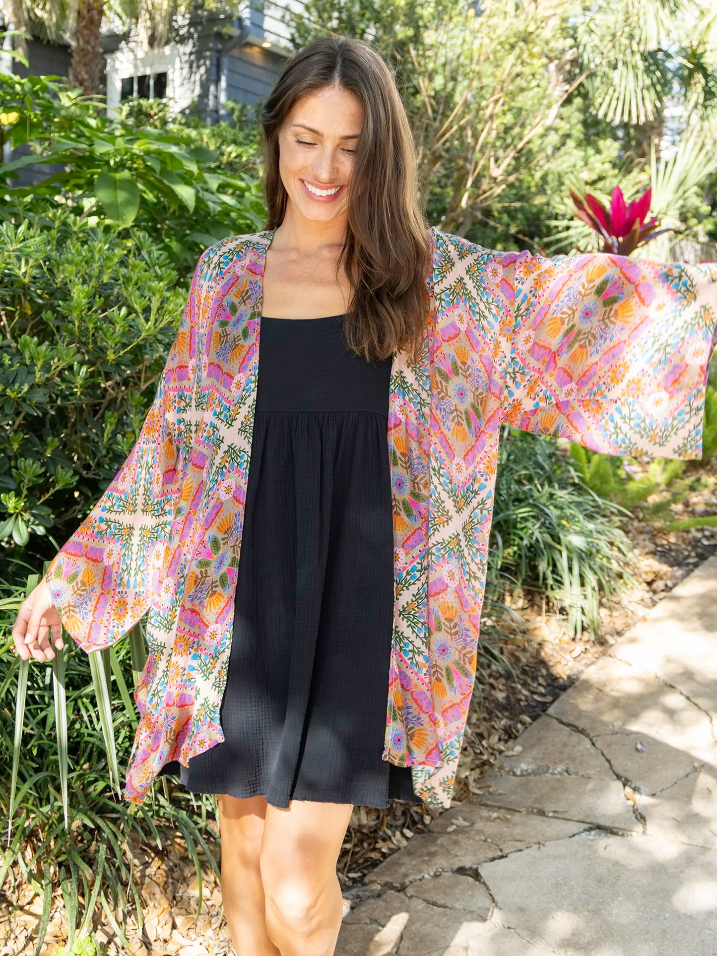 Tricia Mini Dress - Black Cotton Gauze