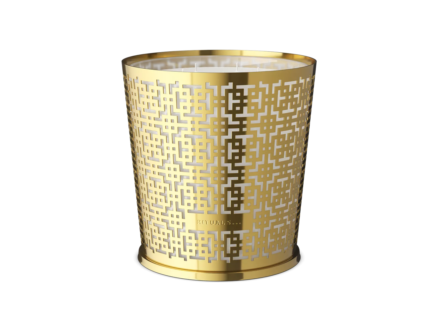 Mystic Cedar Scented Candle & Metal Window Gold Sleeve 2500g