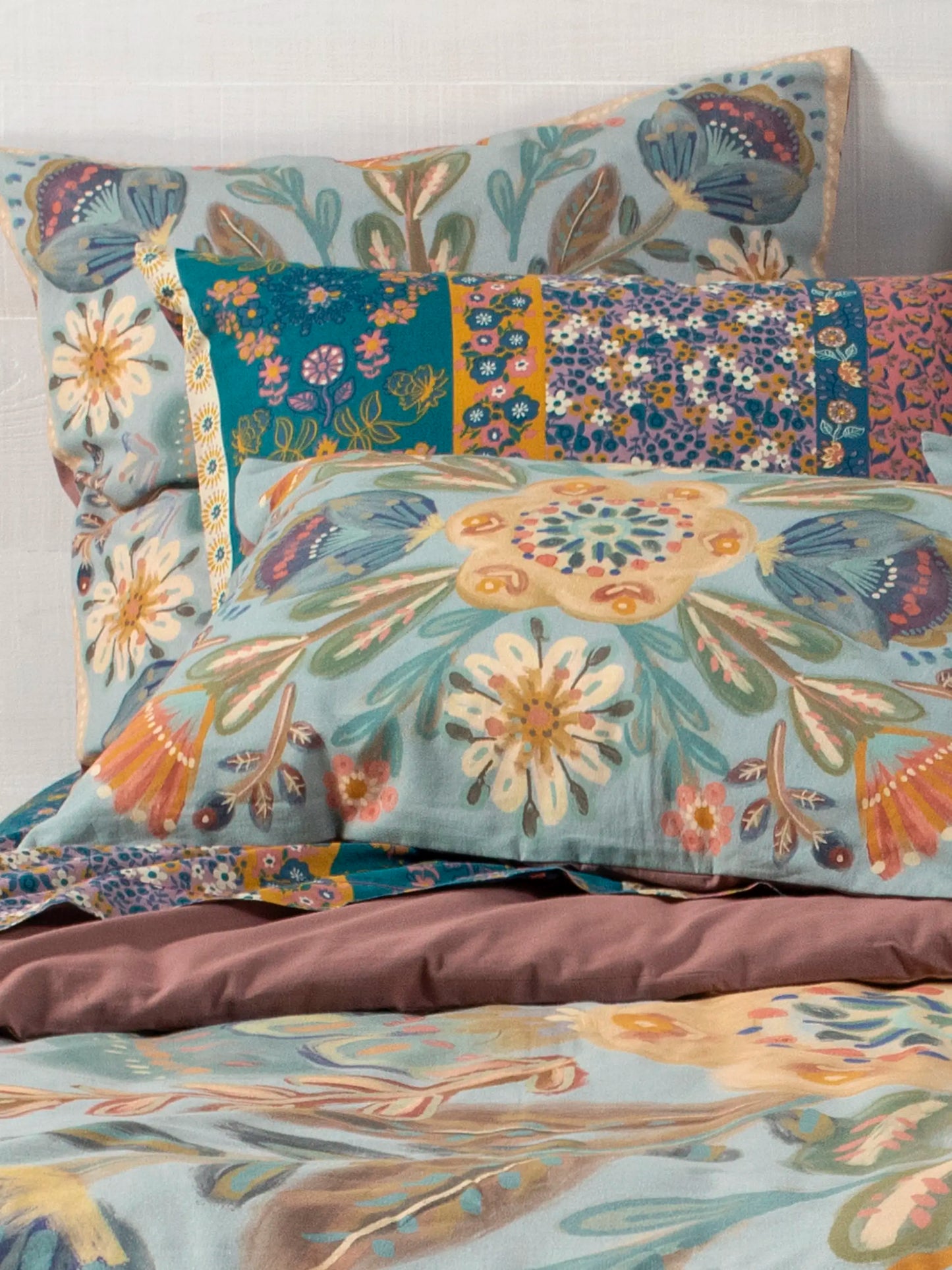 Catalina Cotton Shams, Set of 2 - Blue Mandala