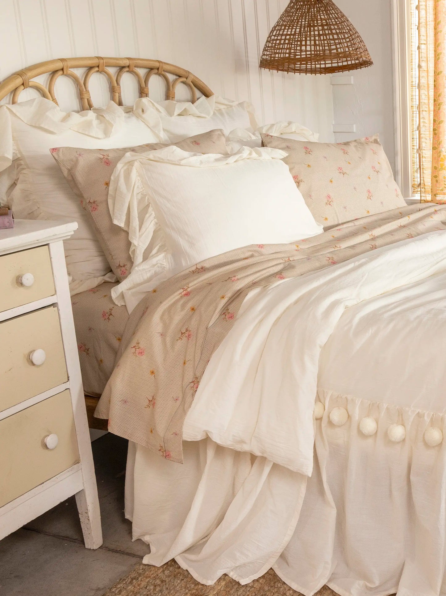 Cotton Ruffle Euro Sham - Cream
