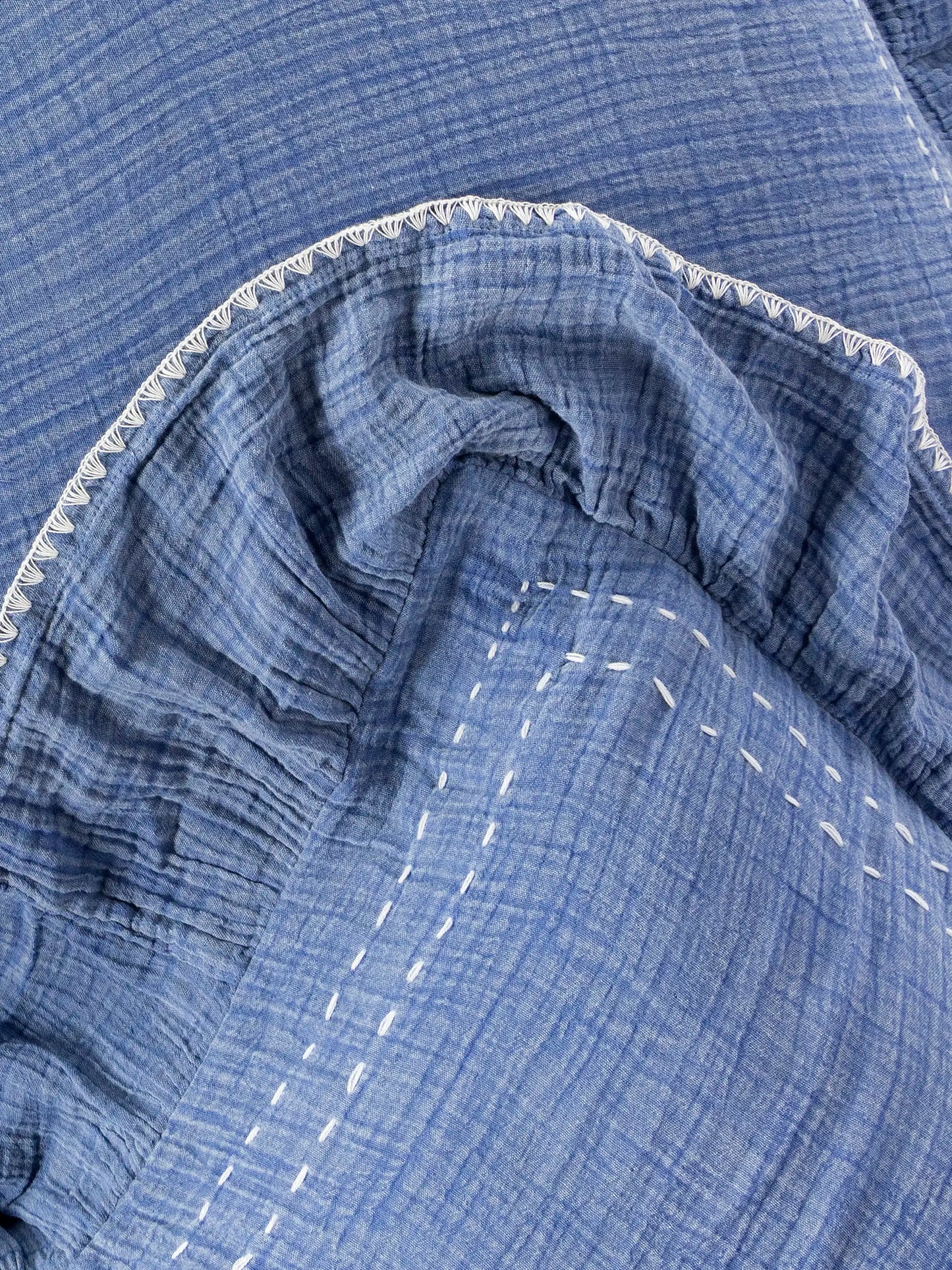 Cotton Ruffle Duvet Cover - Vintage Blue