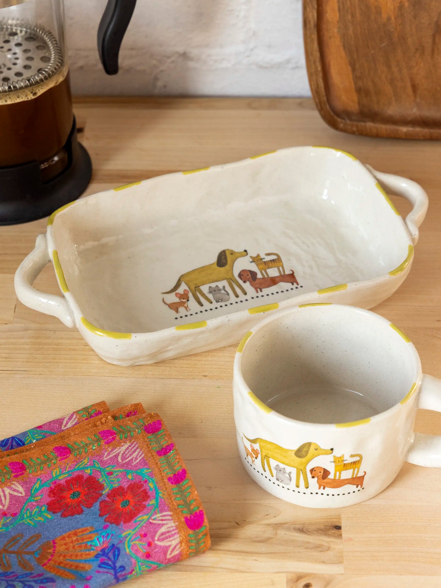 Stoneware Folk Mug - Pets