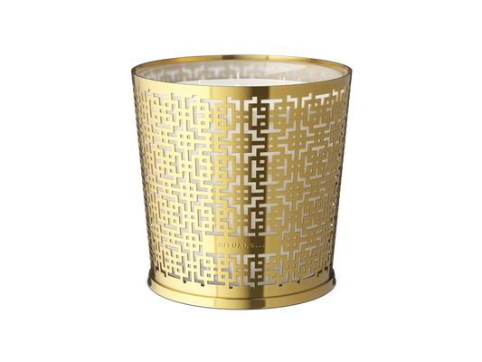 Mystic Cedar Scented Candle & Metal Window Gold Sleeve 1600g