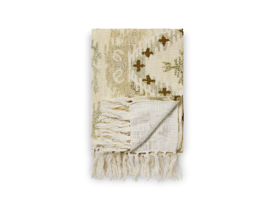 Shiraz Throw Sandy Ikat 130 x 170 cm