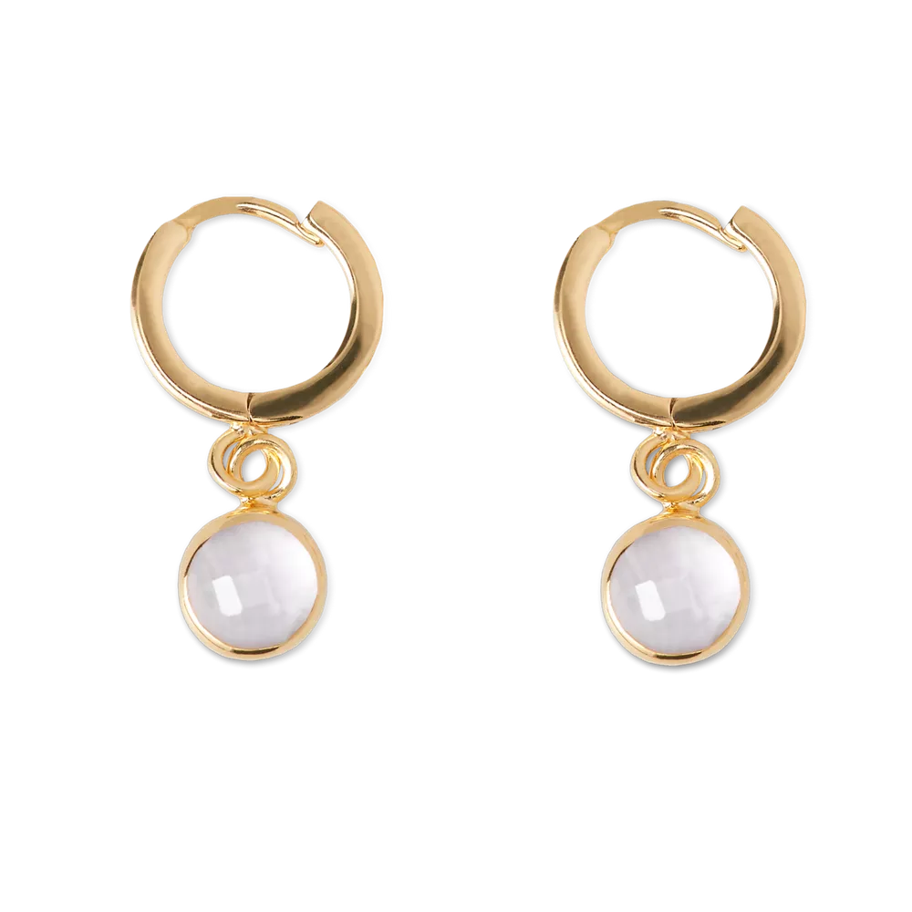 House of Rituals Hoops Round Cut Earrings gold plated earrings with gemstone