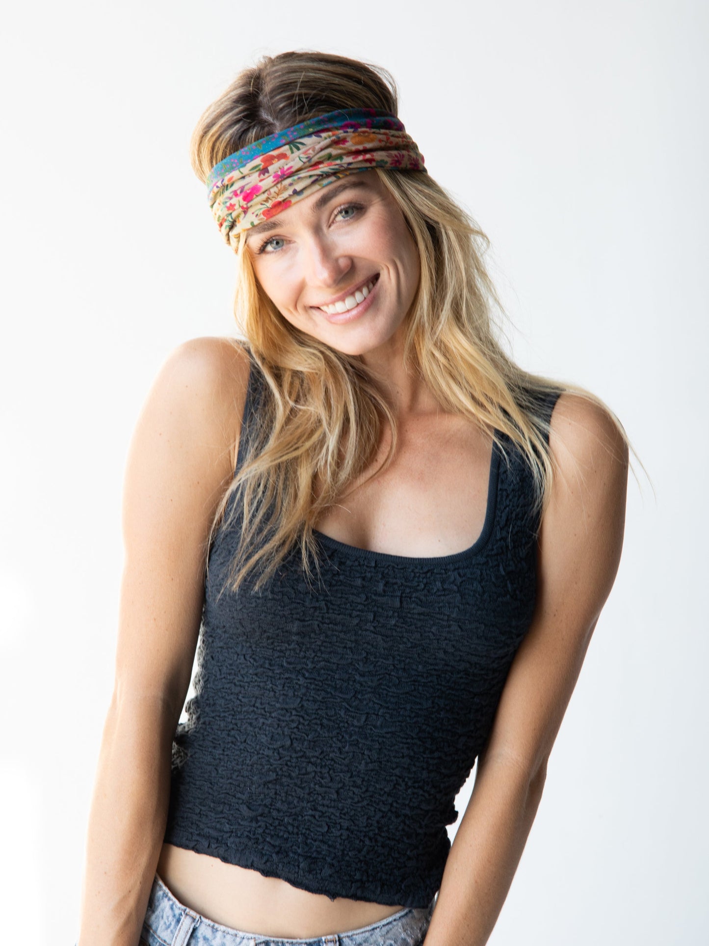 Full Boho BandeauÂ® Headband - Floral Border