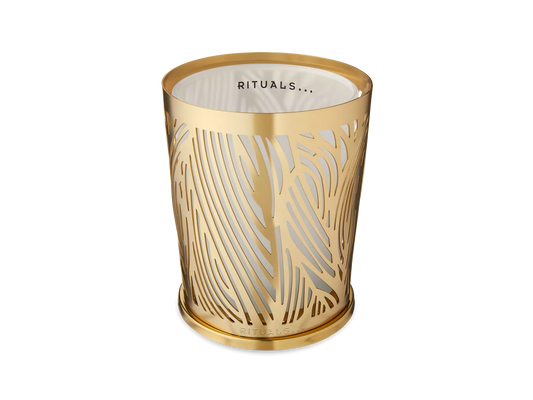 Luxury Candle Holder - Metal Leaves Gold