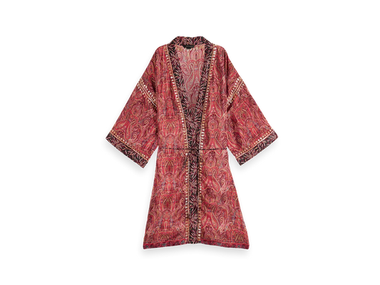 Jaipur Saree Kimono Burgundy Red