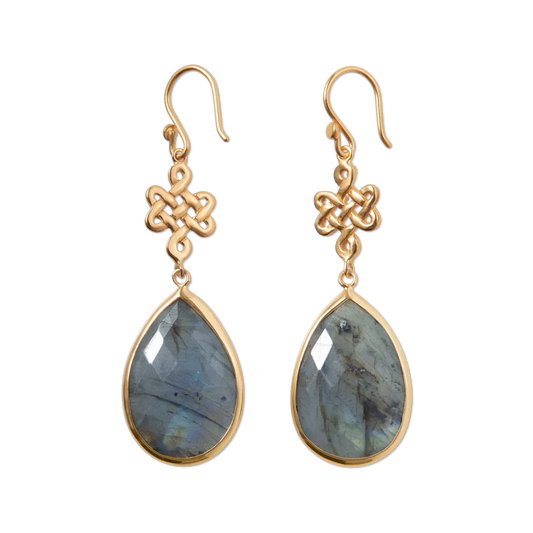 House of Rituals Infinity Pear Cut Earrings gold plated earrings with gemstone