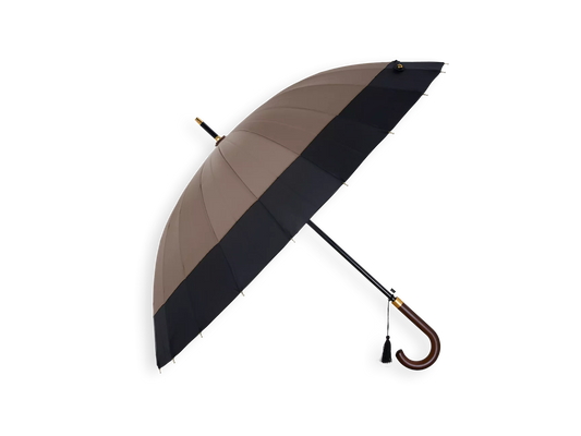 Umbrella 24 Spoke Taupe Black