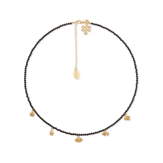 House of Rituals Pendant Bead Necklace gold plated necklace with gemstone
