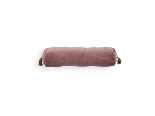 Vellore Cotton Velvet Bolster Cushion Vintage Pink