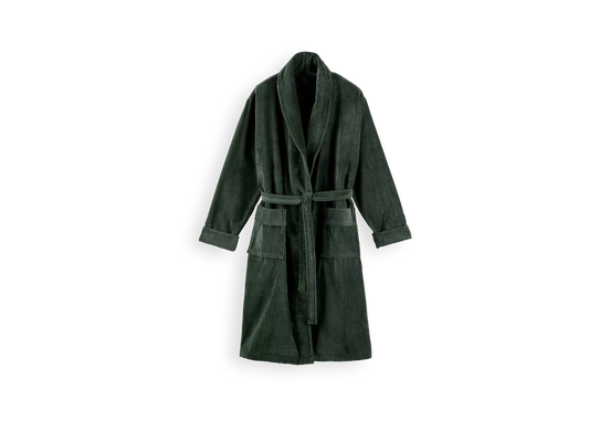 Super Smooth Cotton Bathrobe Men L Moss Green