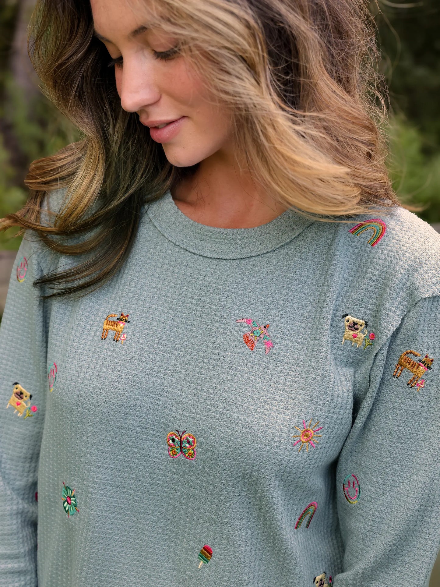 Parker Embroidered Thermal Tee - Fave Things