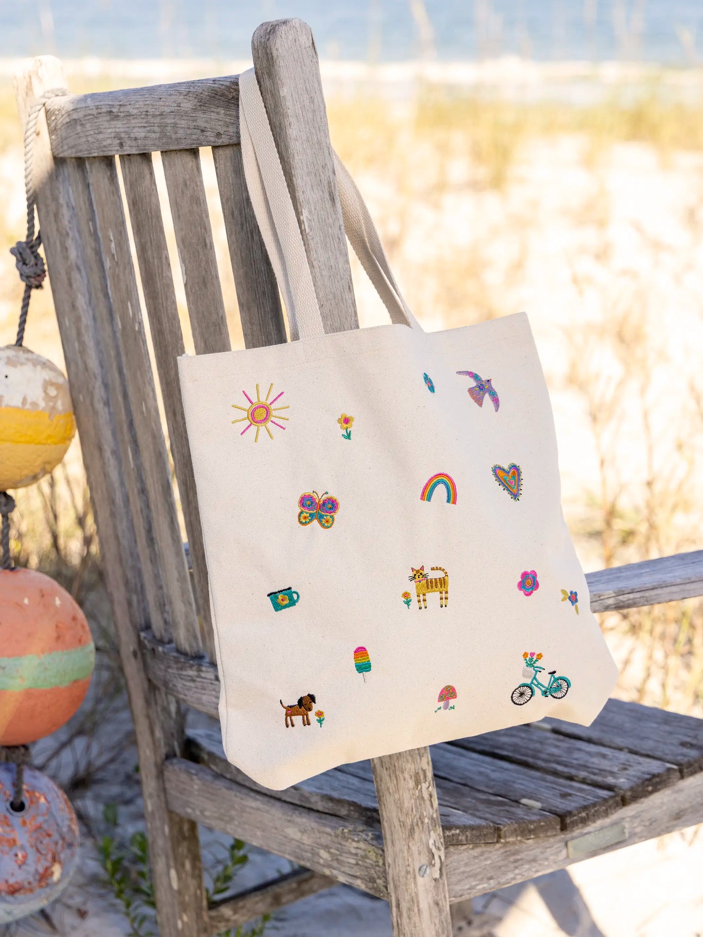 Embroidered Canvas Tote Bag - Fave Little Things