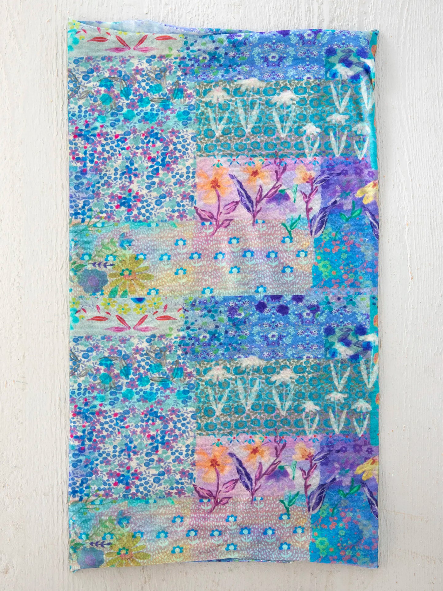 Full Boho BandeauÂ® Headband - Blue Watercolor Patchwork
