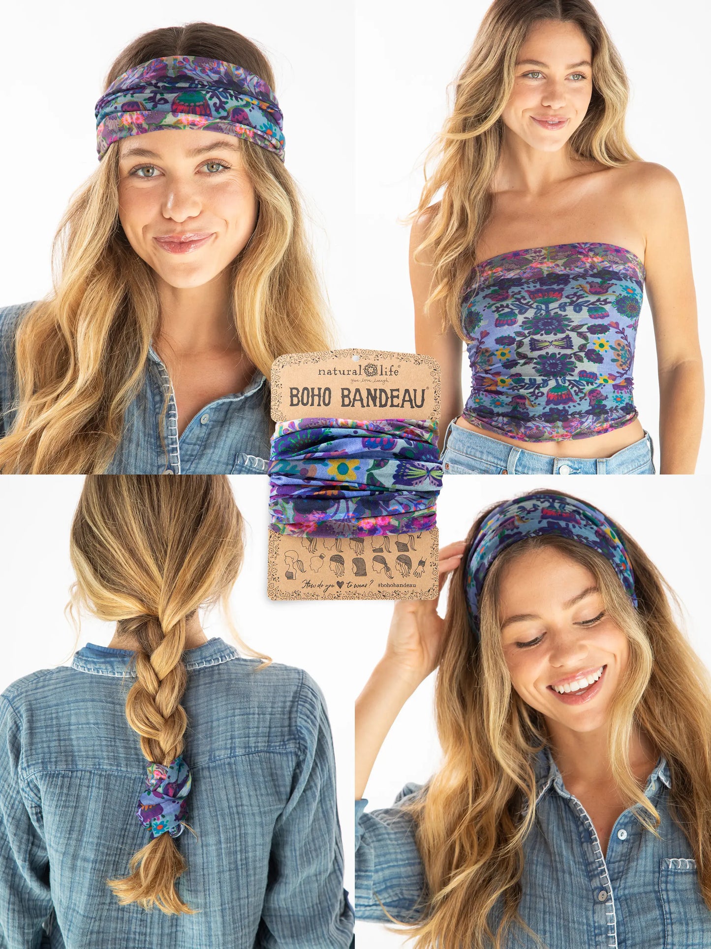 Full Boho BandeauÂ® Headband - Border Folk Garden