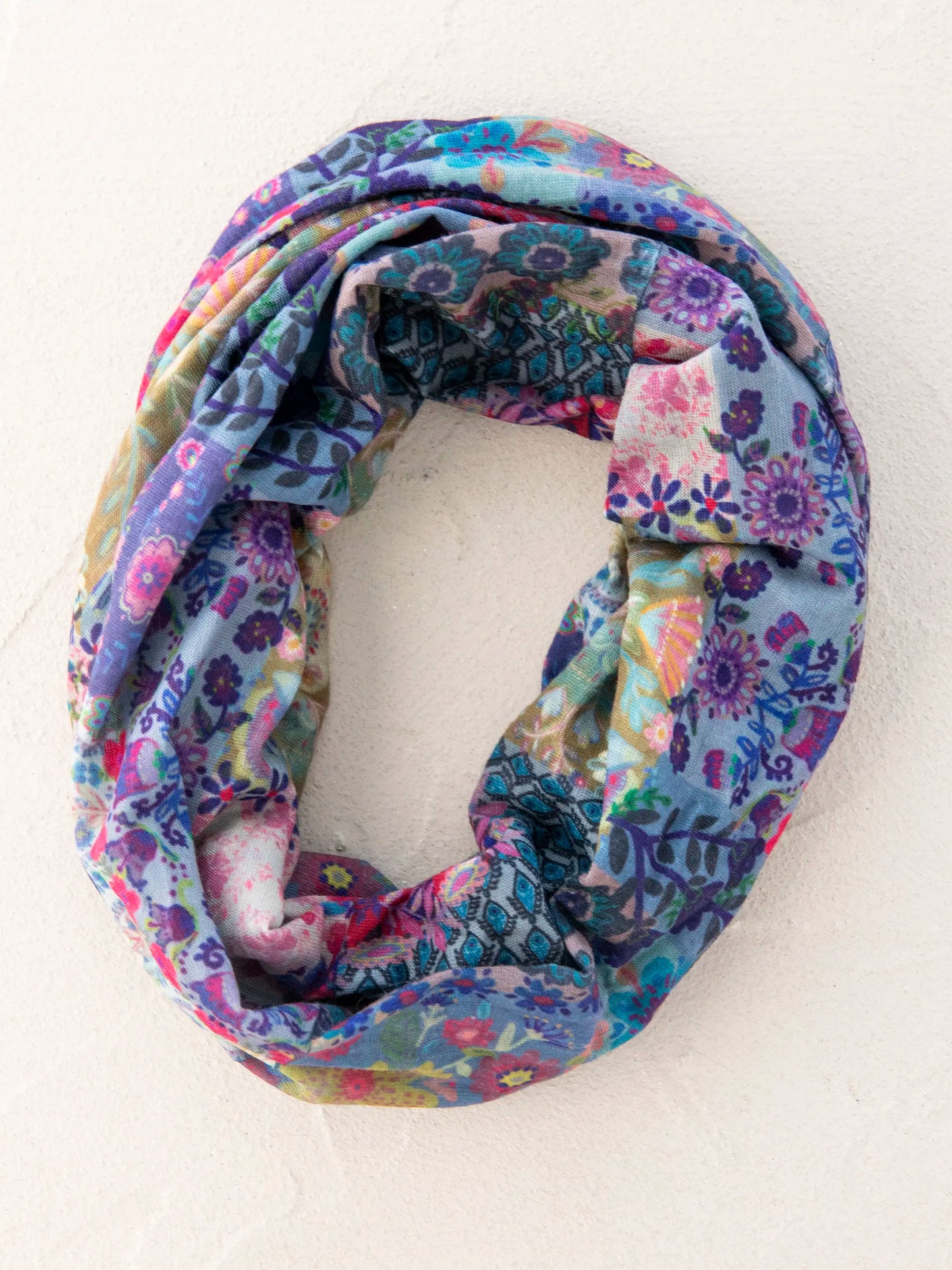 Full Boho BandeauÂ® Headband - Blue Patchwork