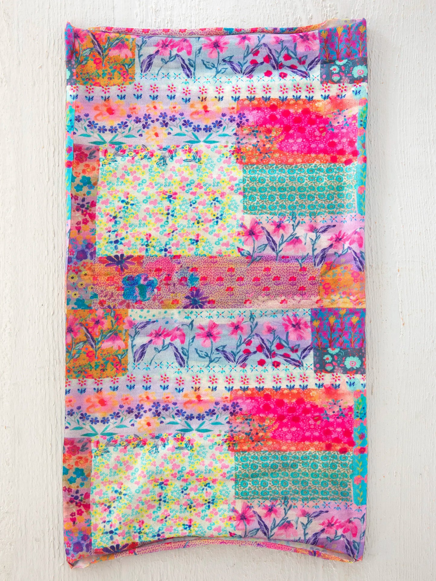 Full Boho BandeauÂ® Headband - Pink Watercolor Patchwork