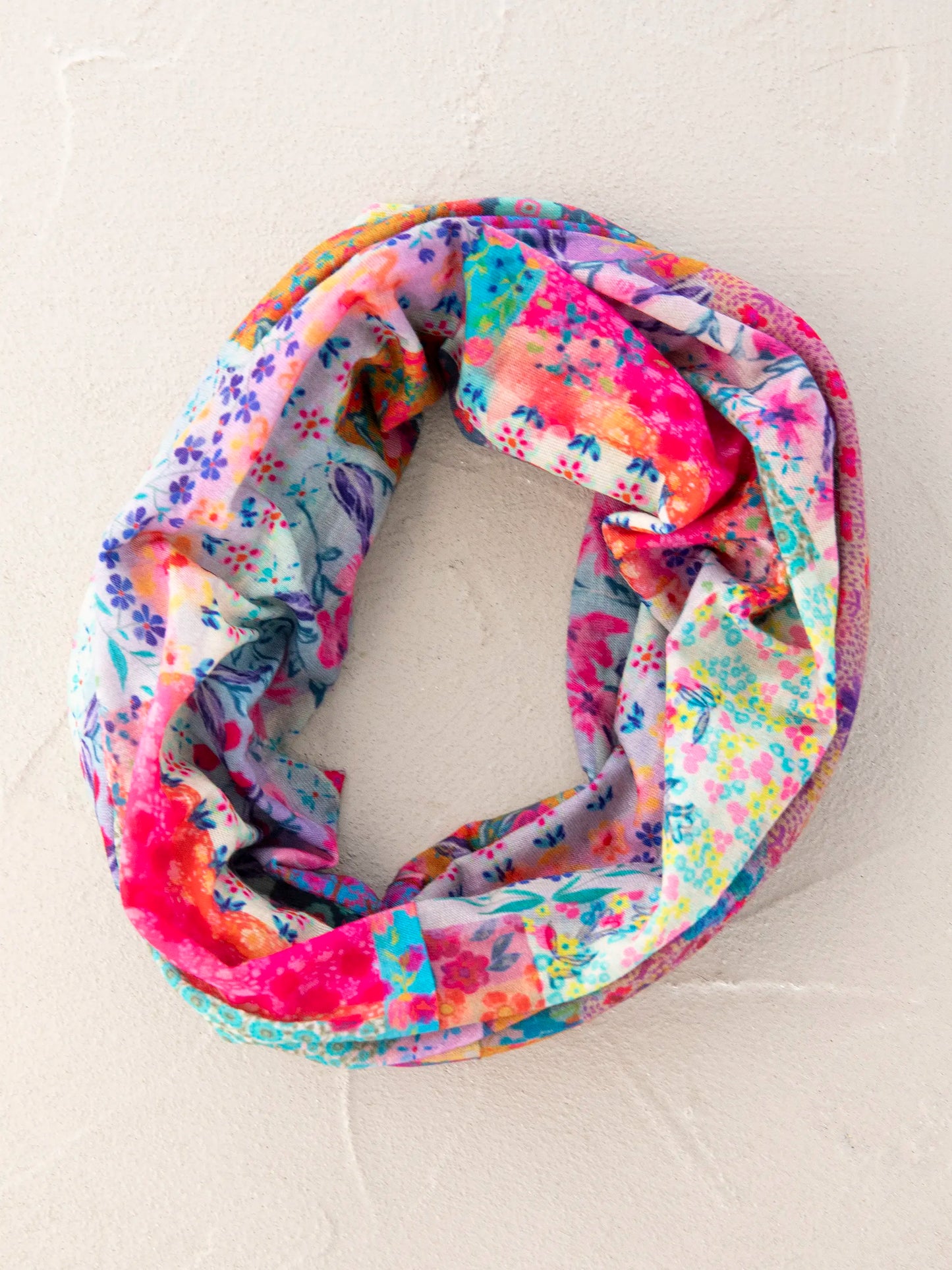 Full Boho BandeauÂ® Headband - Pink Watercolor Patchwork