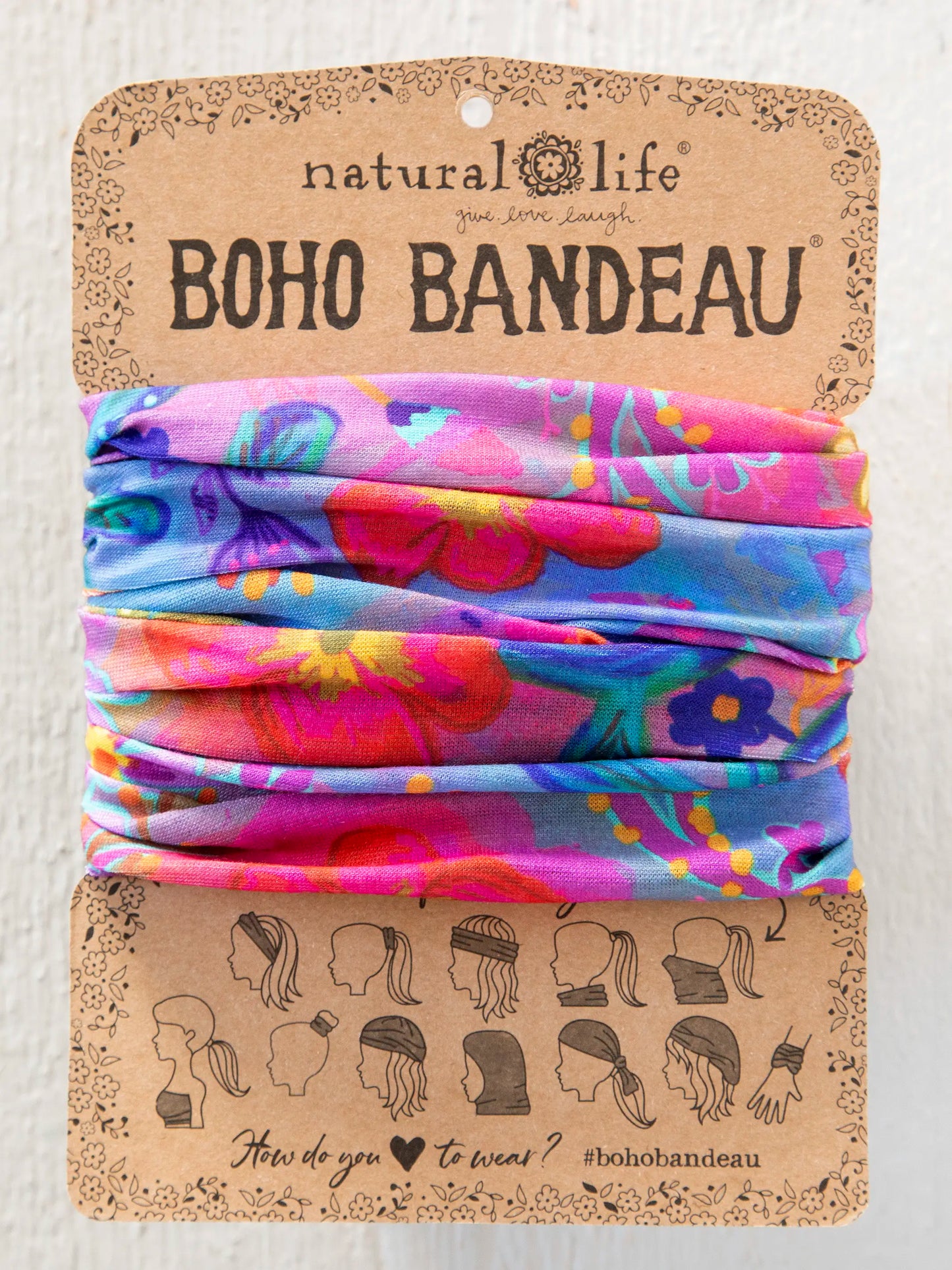 Full Boho BandeauÂ® Headband - Neon Floral