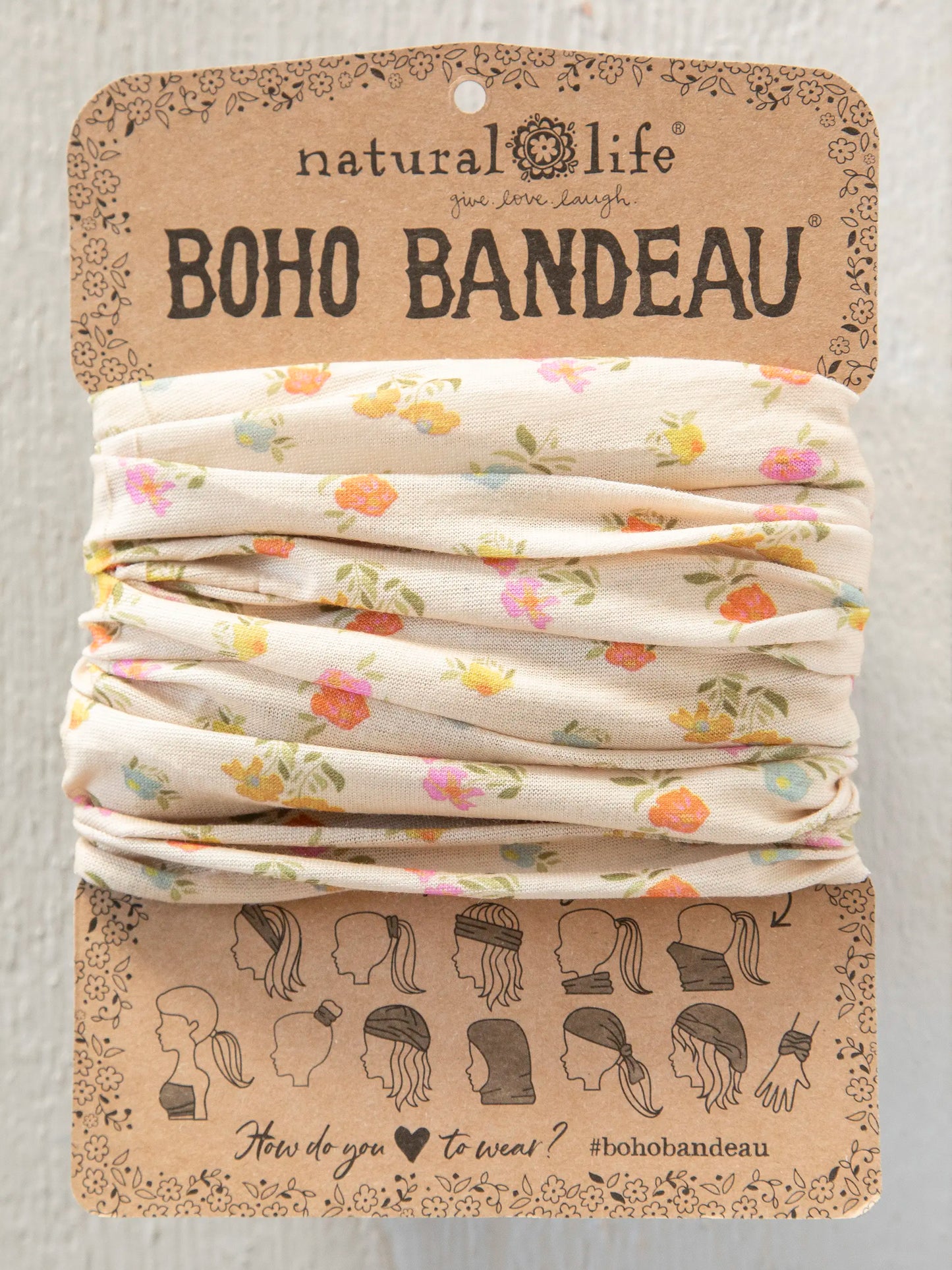 Full Boho BandeauÂ® Headband - Pastel Floral