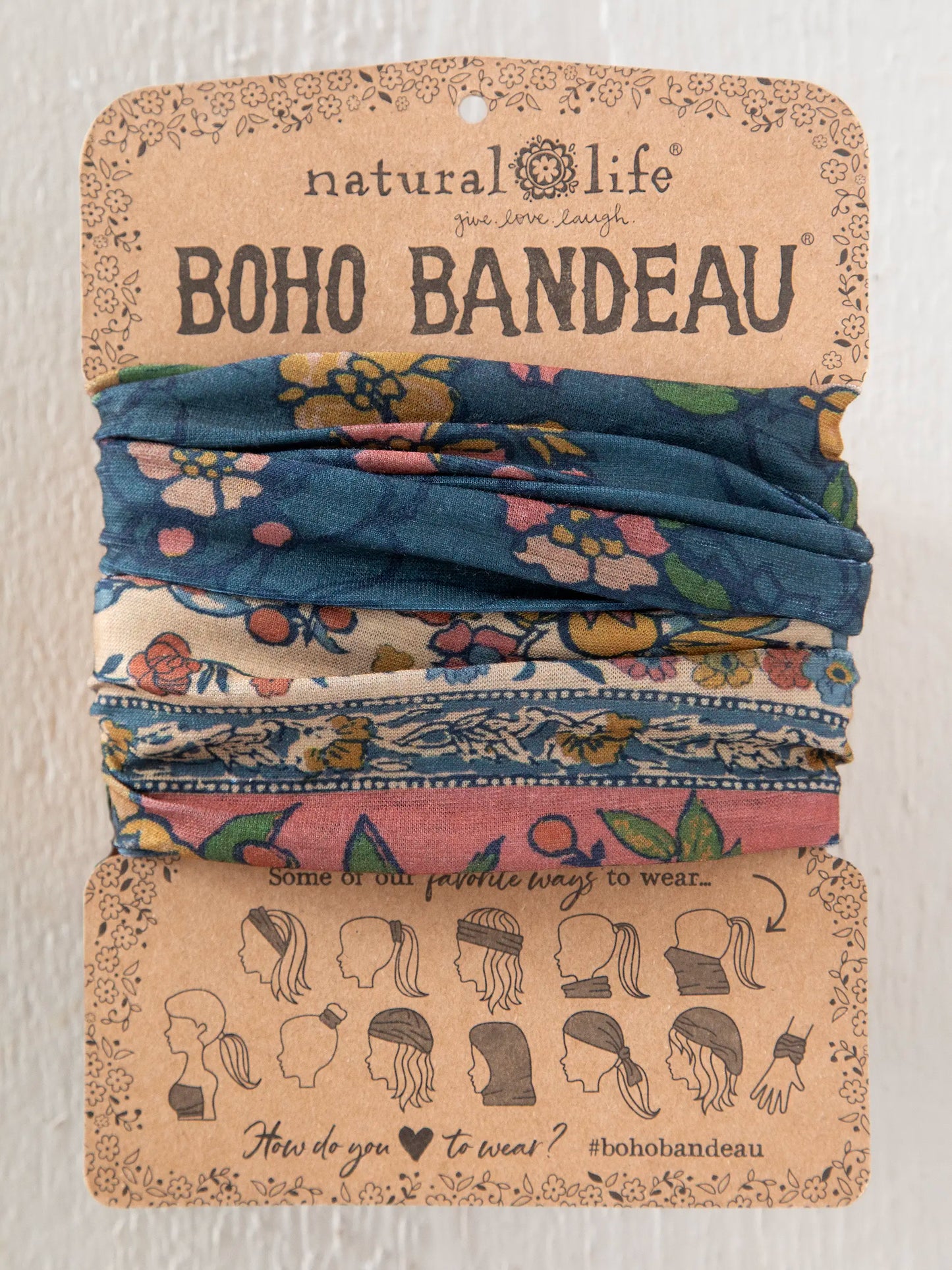 Full Boho BandeauÂ® Headband - Riviera Batik Blue