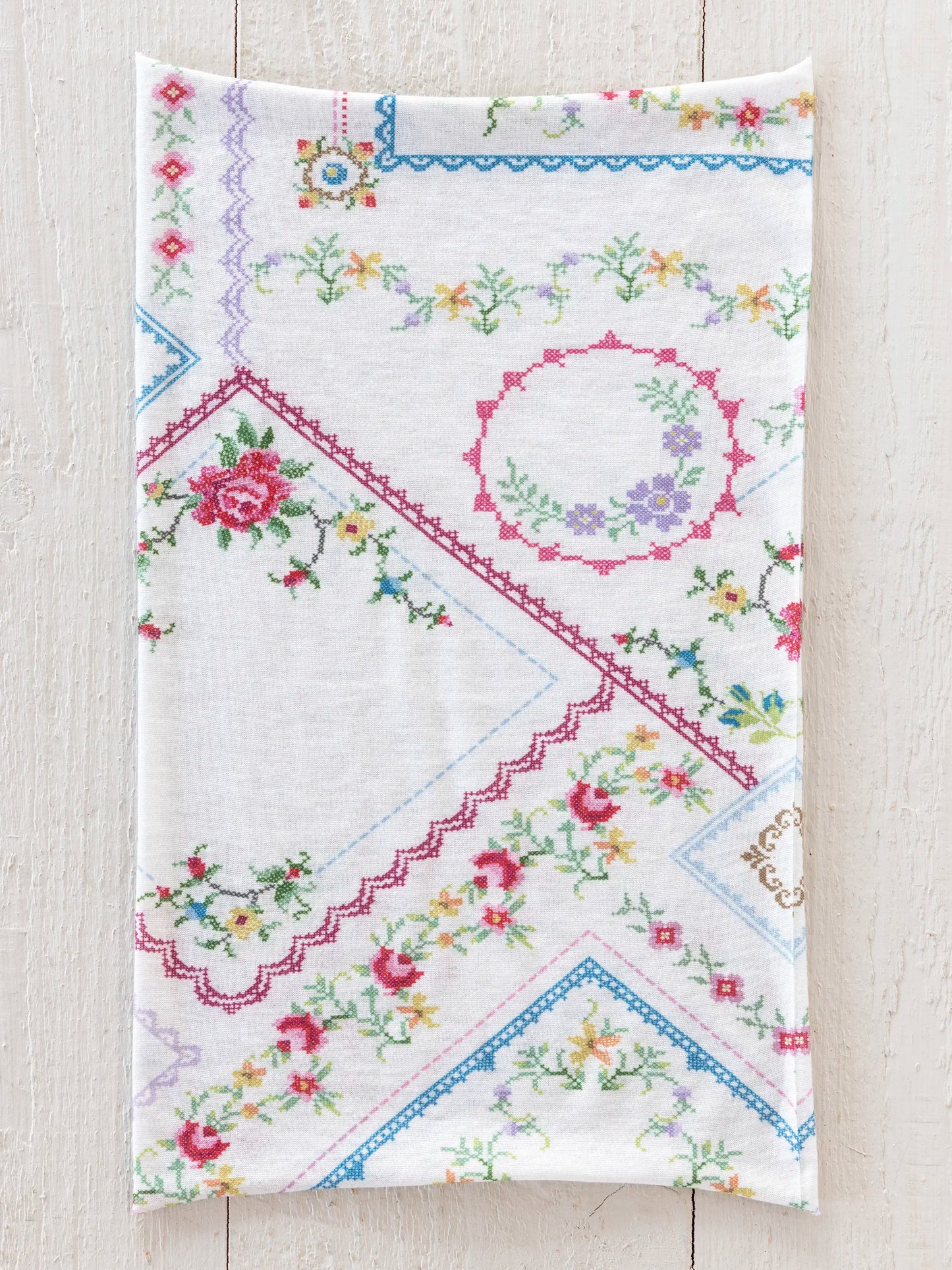 Full Boho BandeauÂ® Headband - Heirloom Cross Stitch Ivory