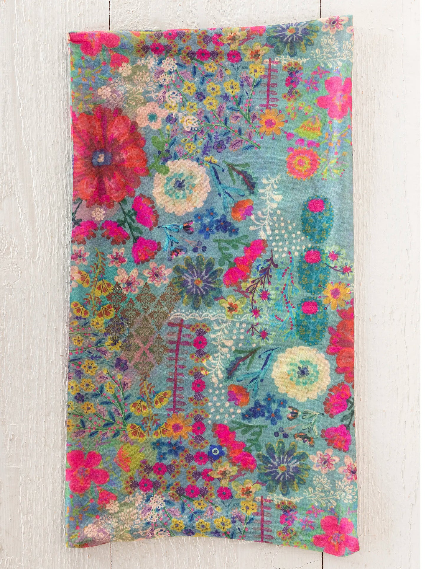 Full Boho BandeauÂ® Headband - Blue Garden Patchwork