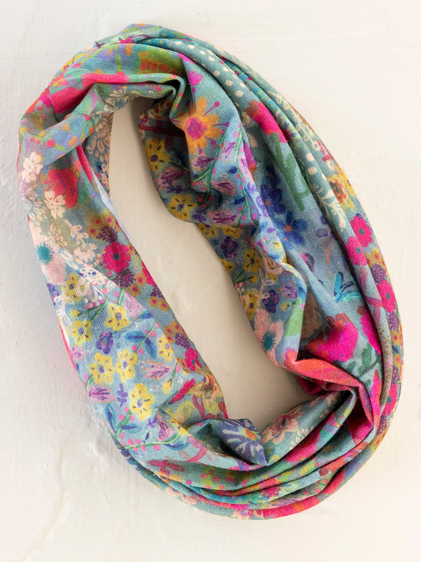 Full Boho BandeauÂ® Headband - Blue Garden Patchwork