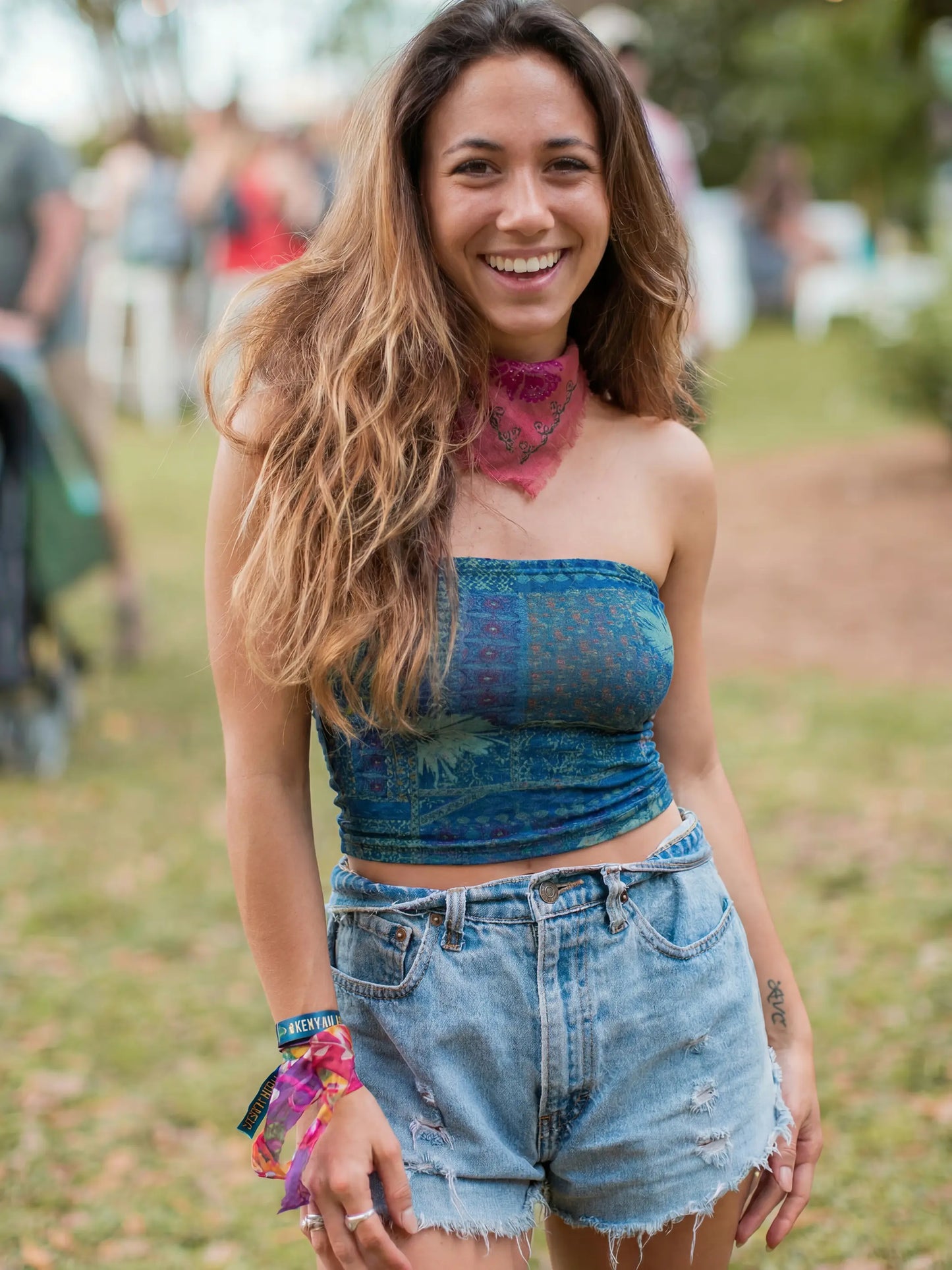 Full Boho BandeauÂ® Headband - Navy Patchwork
