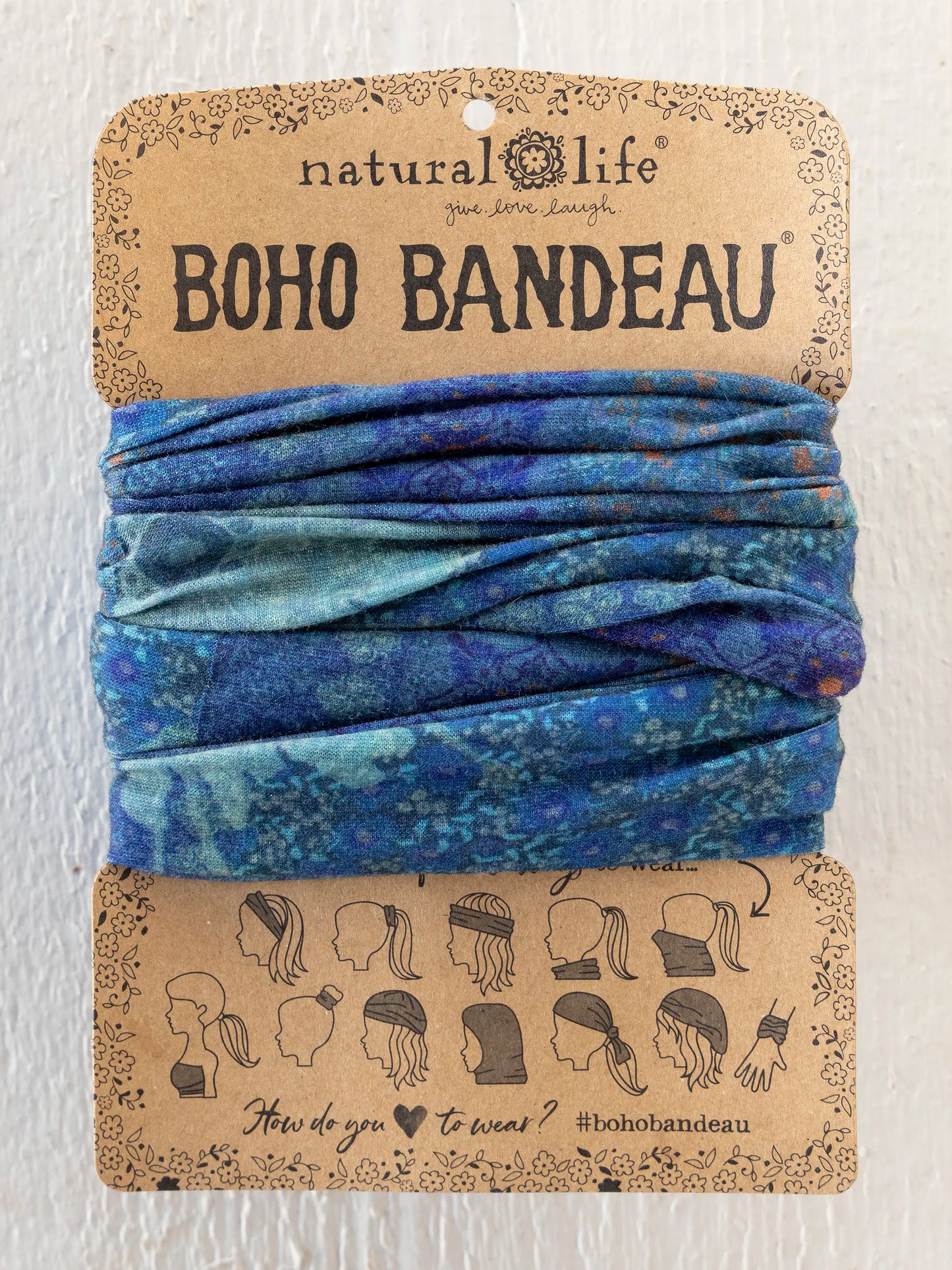 Full Boho BandeauÂ® Headband - Navy Patchwork