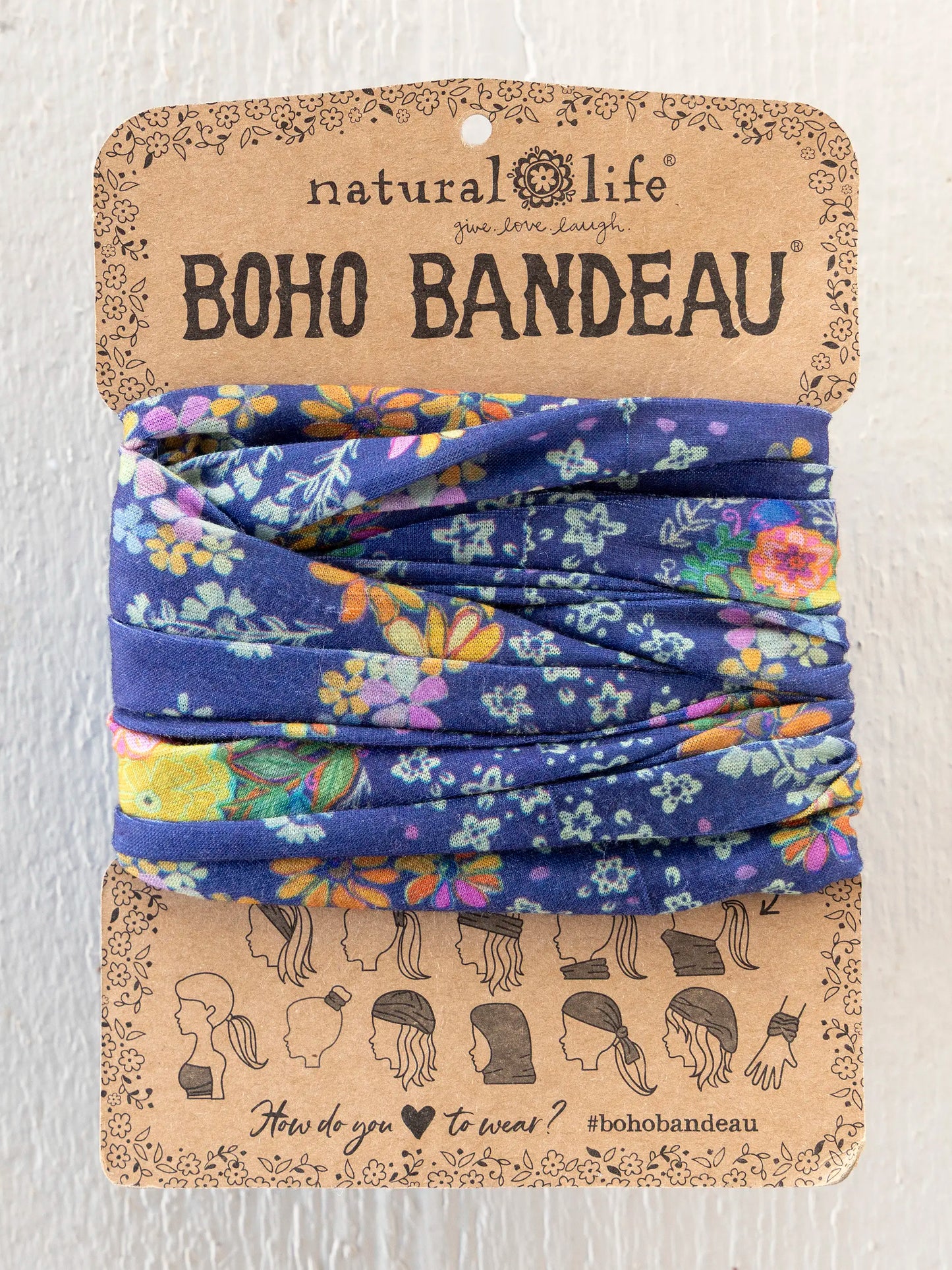 Full Boho BandeauÂ® Headband - Tropic Bandana Navy