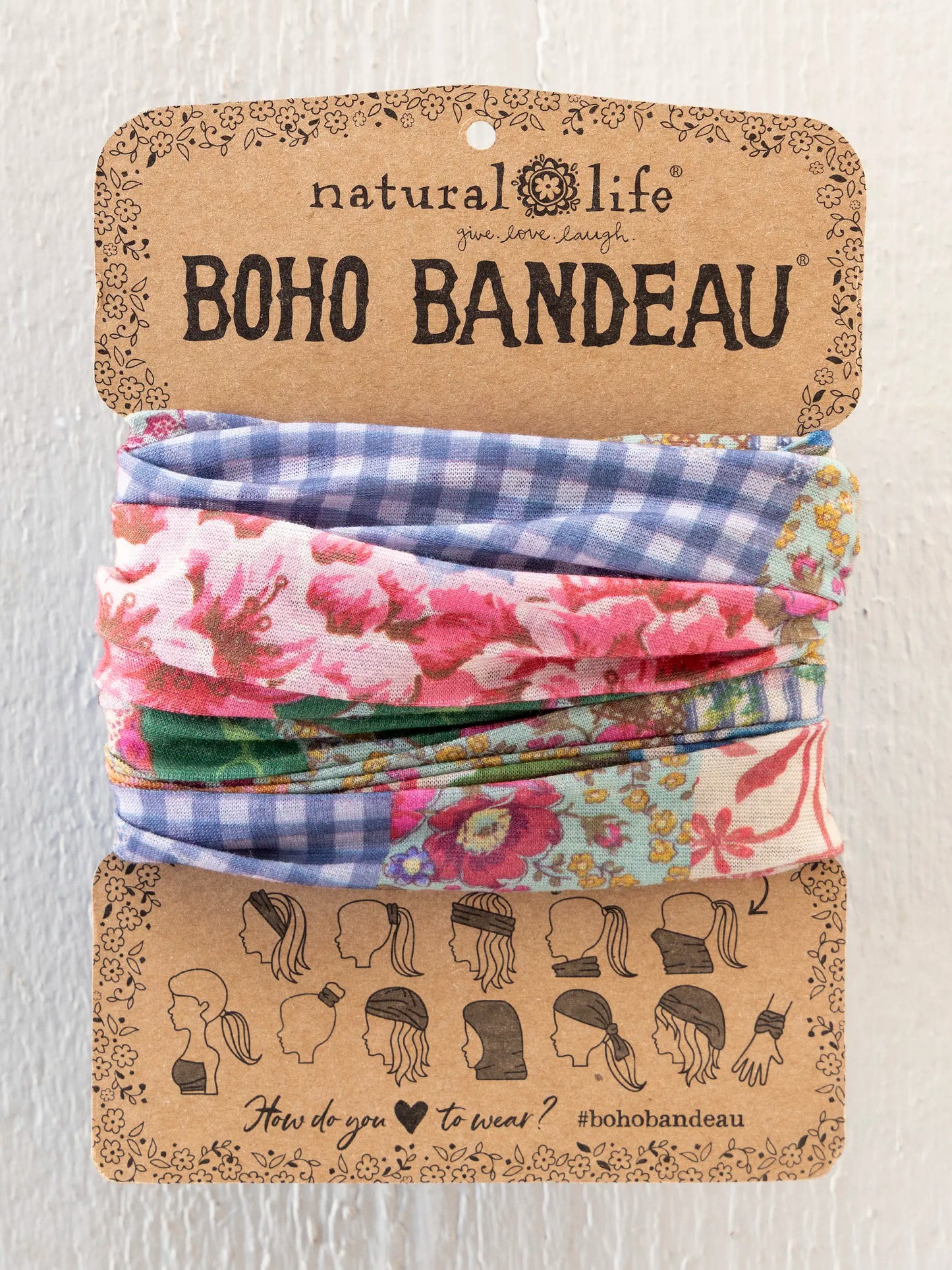 Full Boho BandeauÂ® Headband - Vintage Treasure Pink