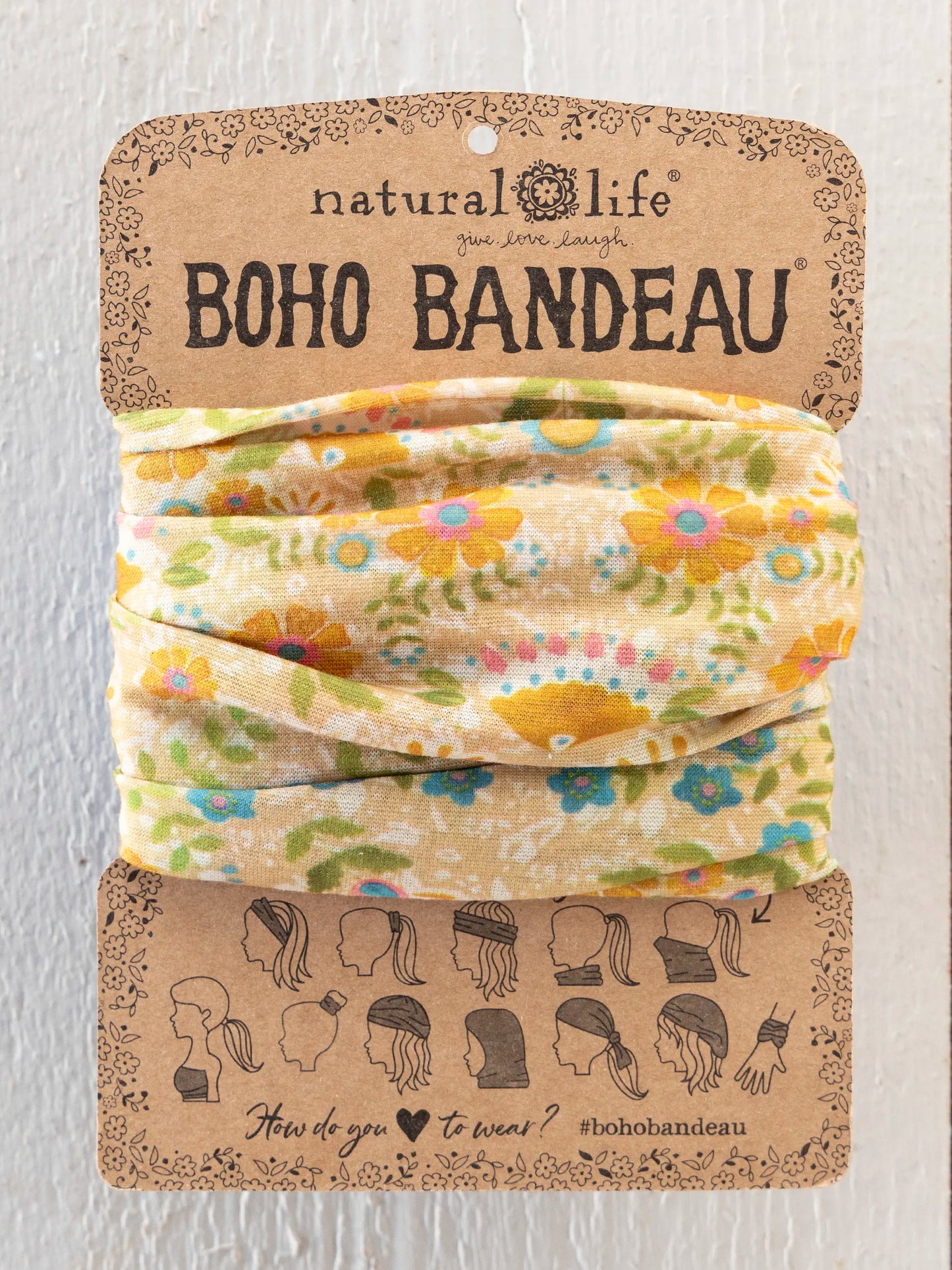 Full Boho BandeauÂ® Headband - Taupe Mandala