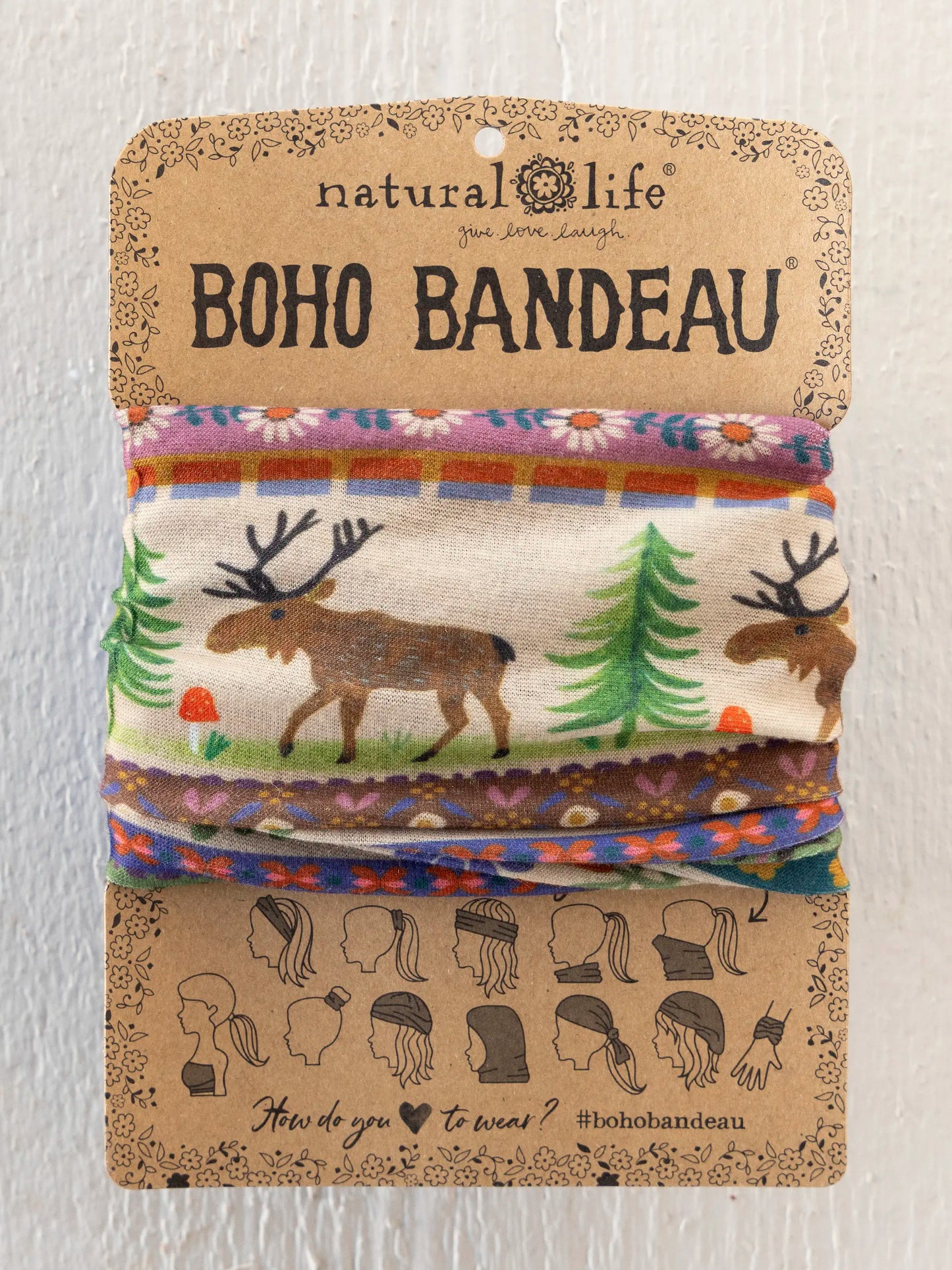 Full Boho BandeauÂ® Headband - Moose Borders