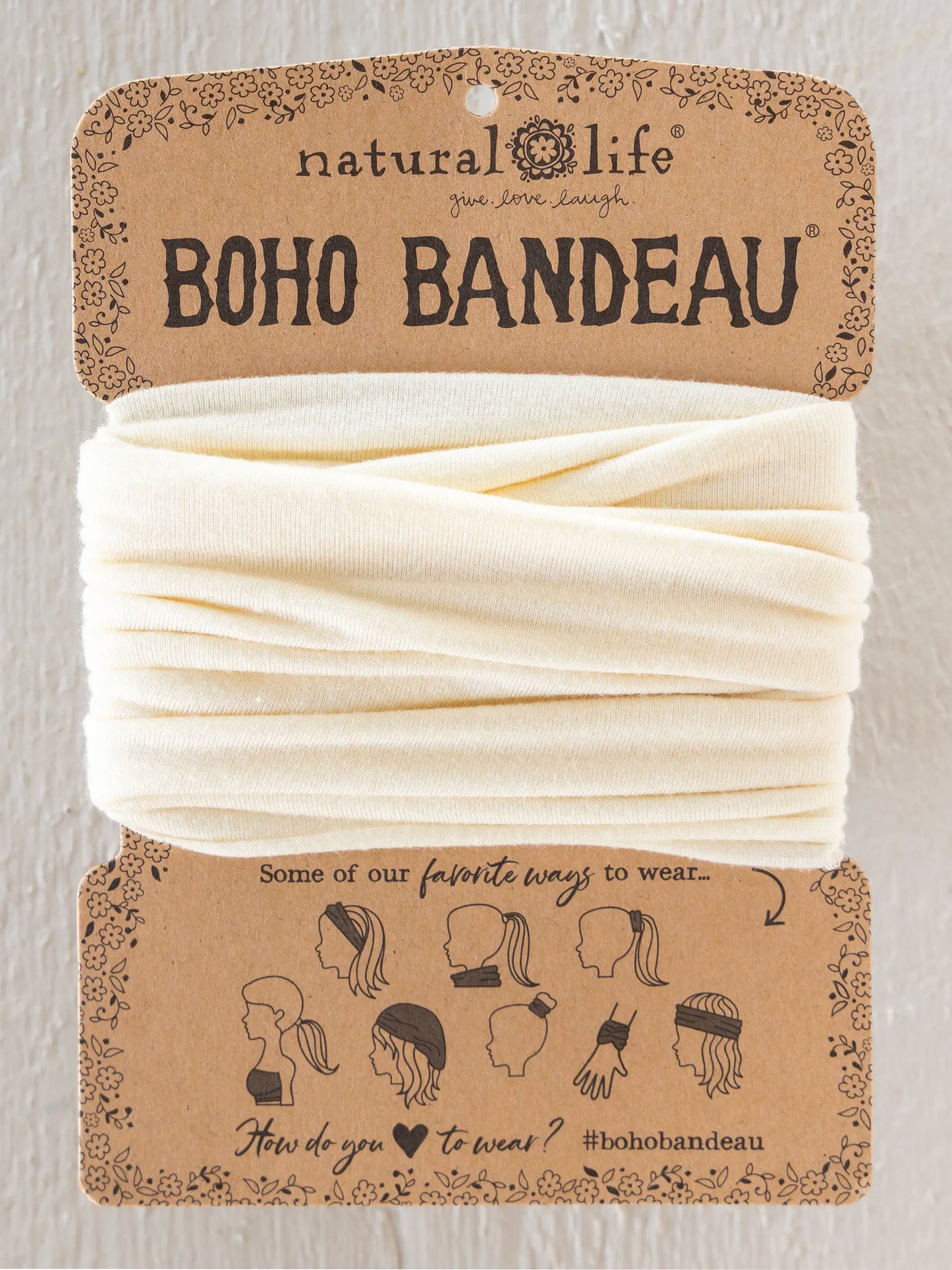 Solid Boho BandeauÂ® Headband - Cream
