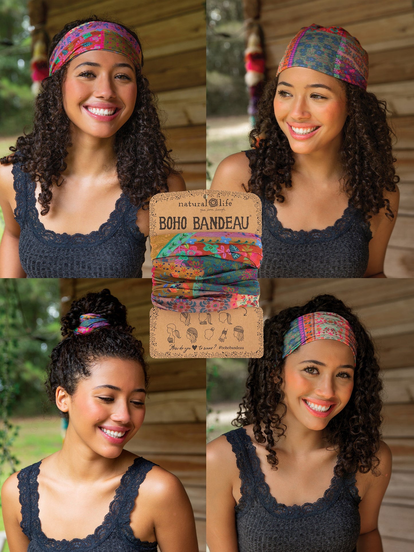 Full Boho BandeauÂ® Headband - Multi Patchwork
