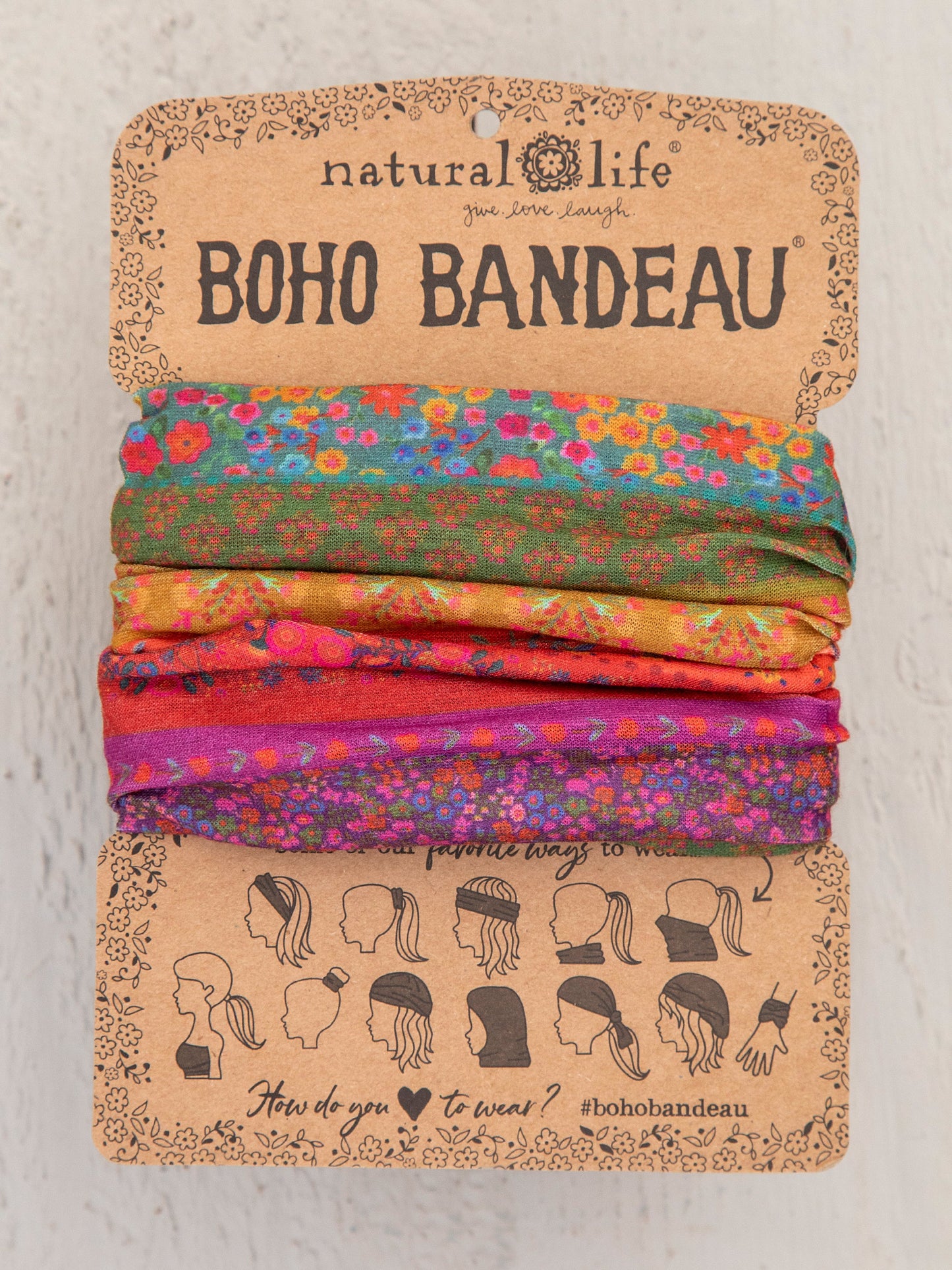 Full Boho BandeauÂ® Headband - Rainbow Borders