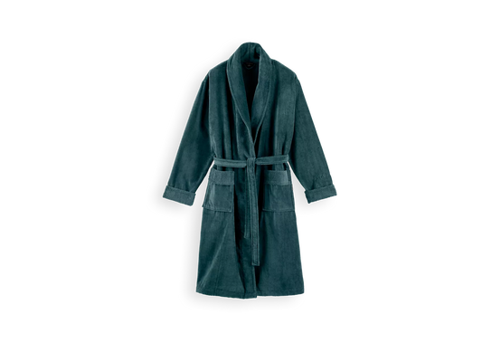 Super Smooth Cotton Bathrobe Men Petrol M
