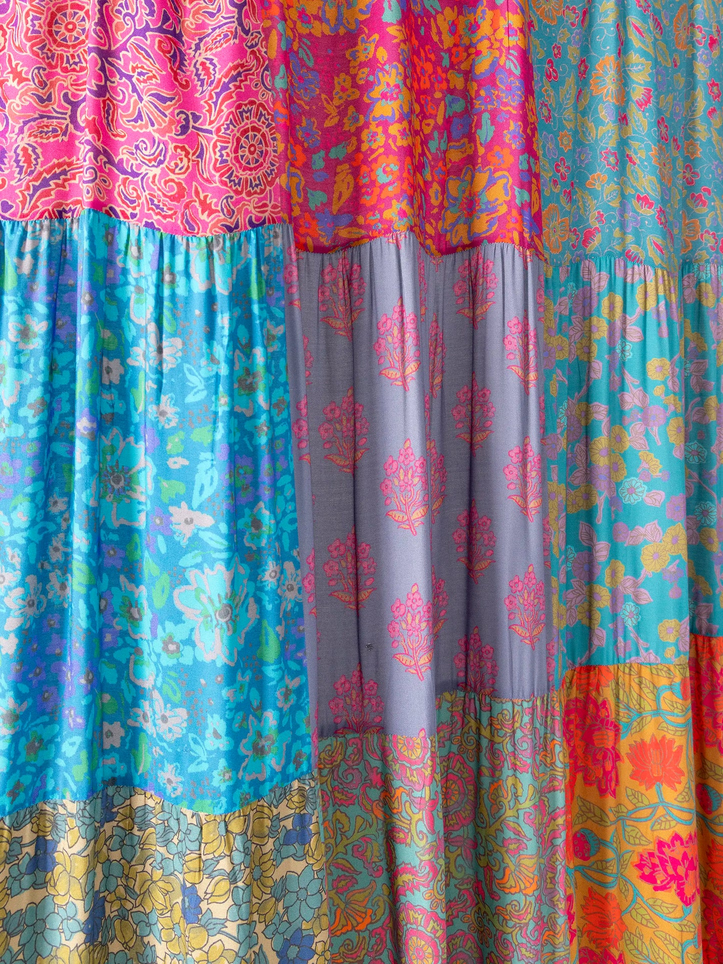 Patchwork Shower Curtain - Bright Zinnias