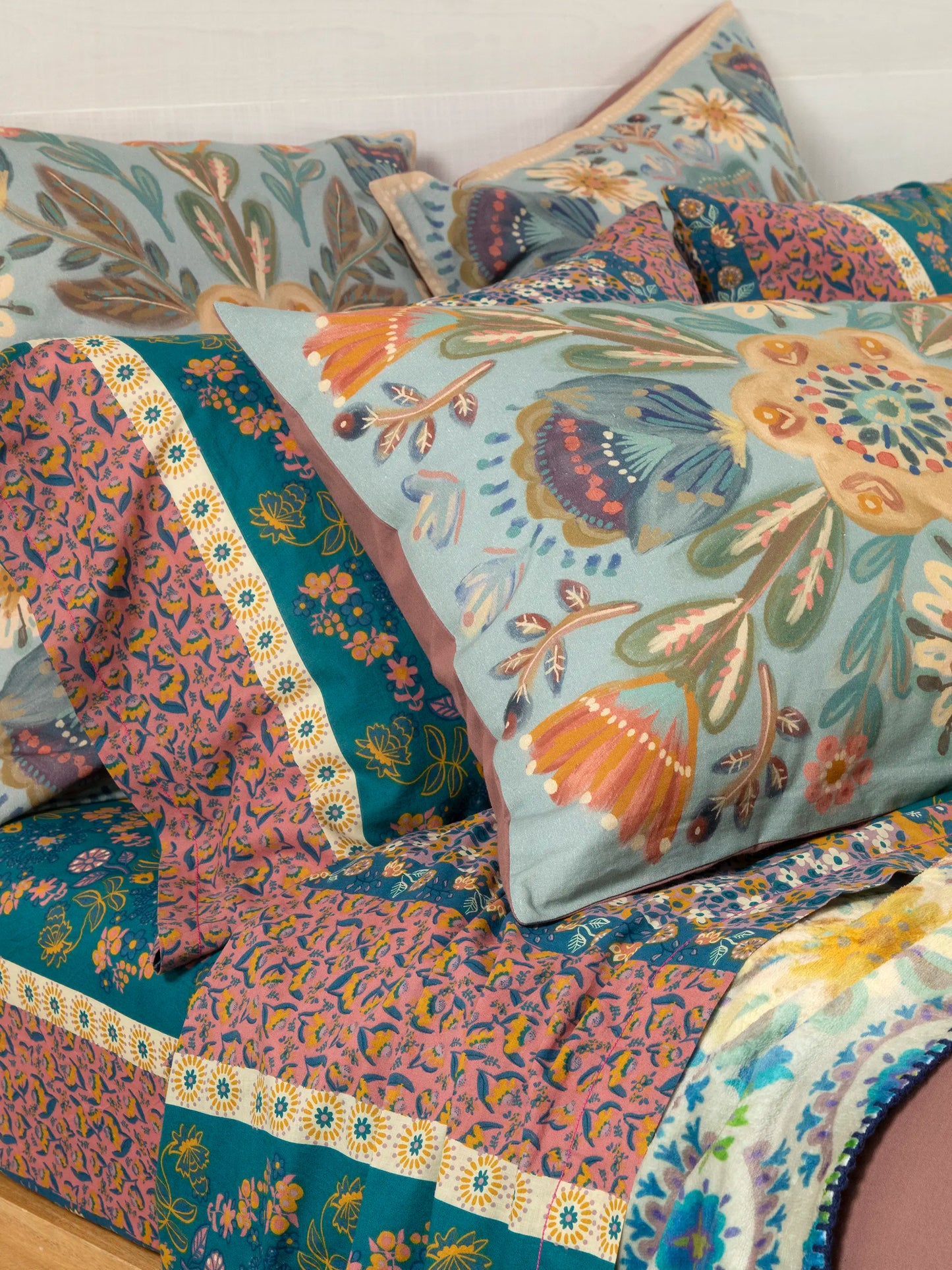 Catalina Cotton Euro Sham - Blue Mandala