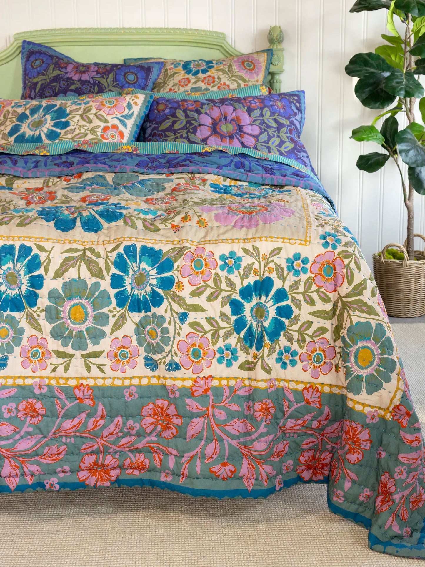 Bungalow Reversible Cotton Euro Sham - Flower Spell Bandana