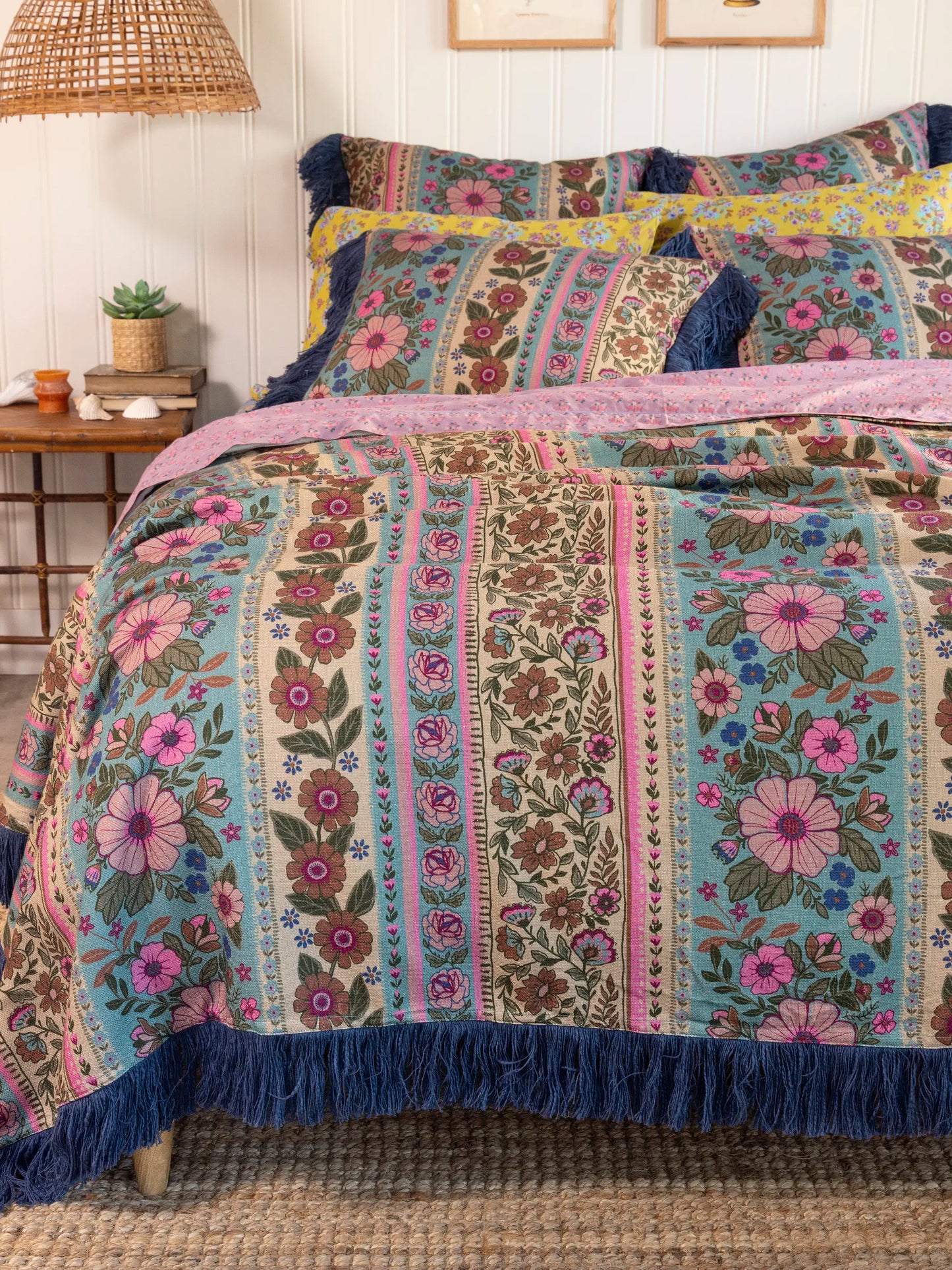 Boho Fringe Euro Sham - Florence Border