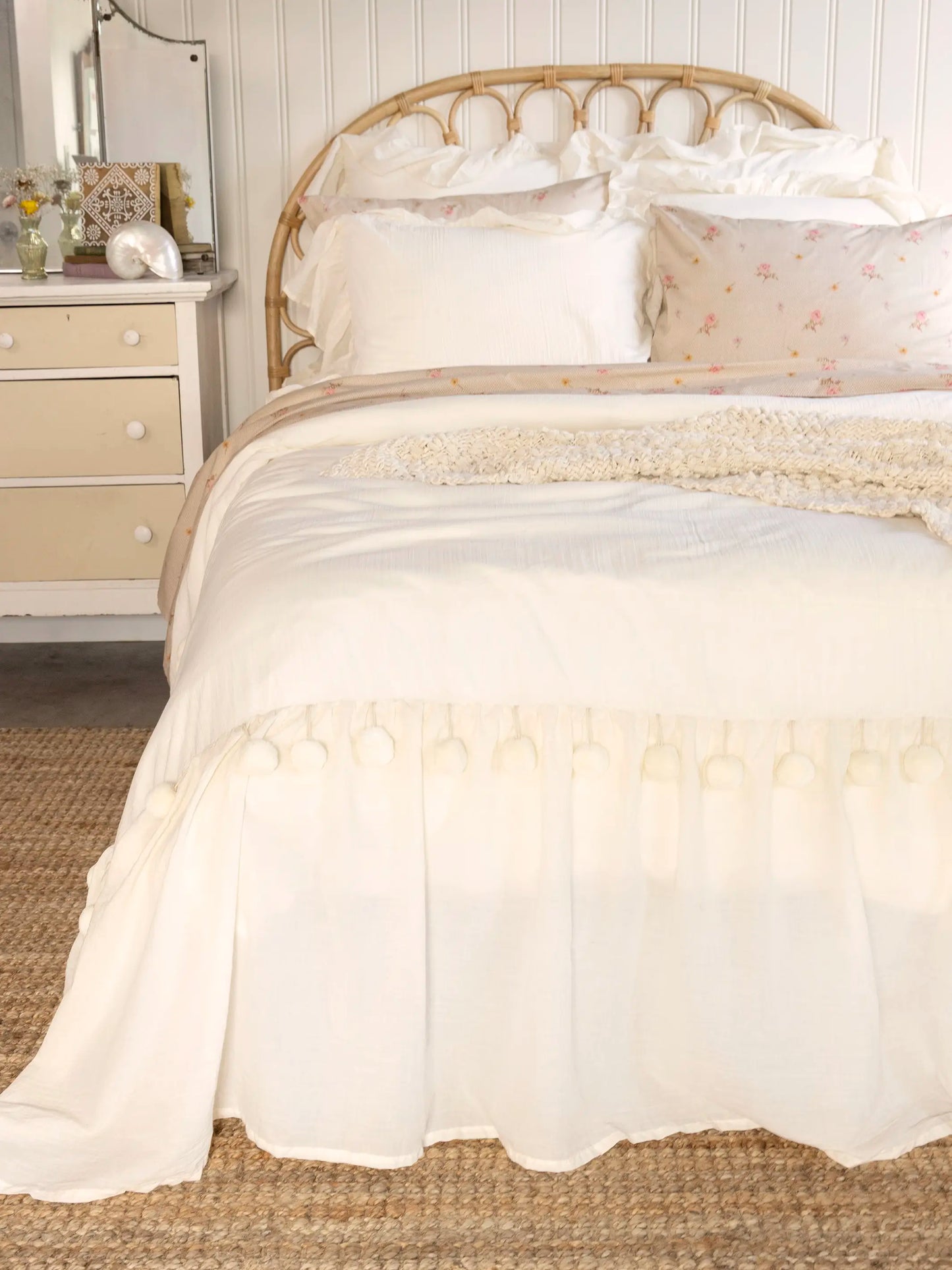 Cotton Ruffle Euro Sham - Cream