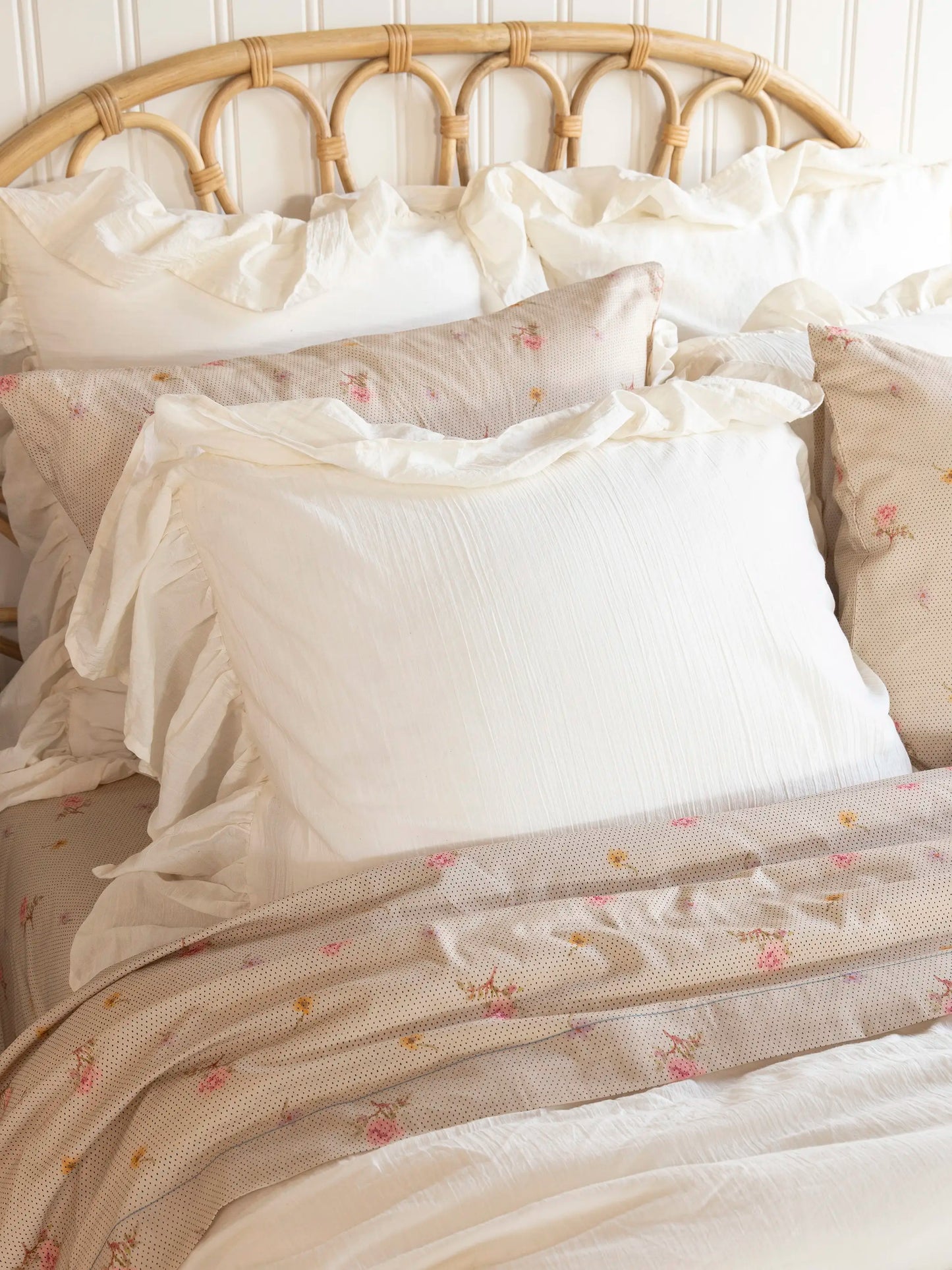 Cotton Ruffle Duvet Cover - Cream Pom Pom