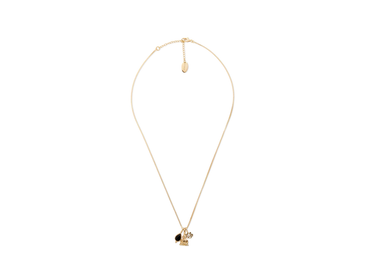 Black Onyx Pendant Necklace Gold Plated