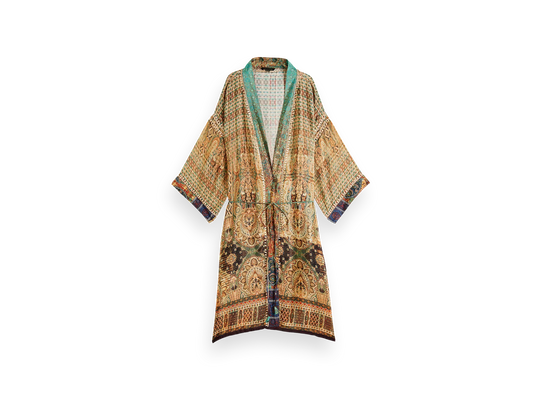 Jaipur Saree Kimono Salmon Square